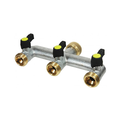 Verteiler aus Messing 1 " mit 3 Abgängen
