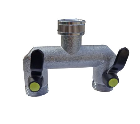 Verteiler aus Messing 1 " mit 2 Abgängen