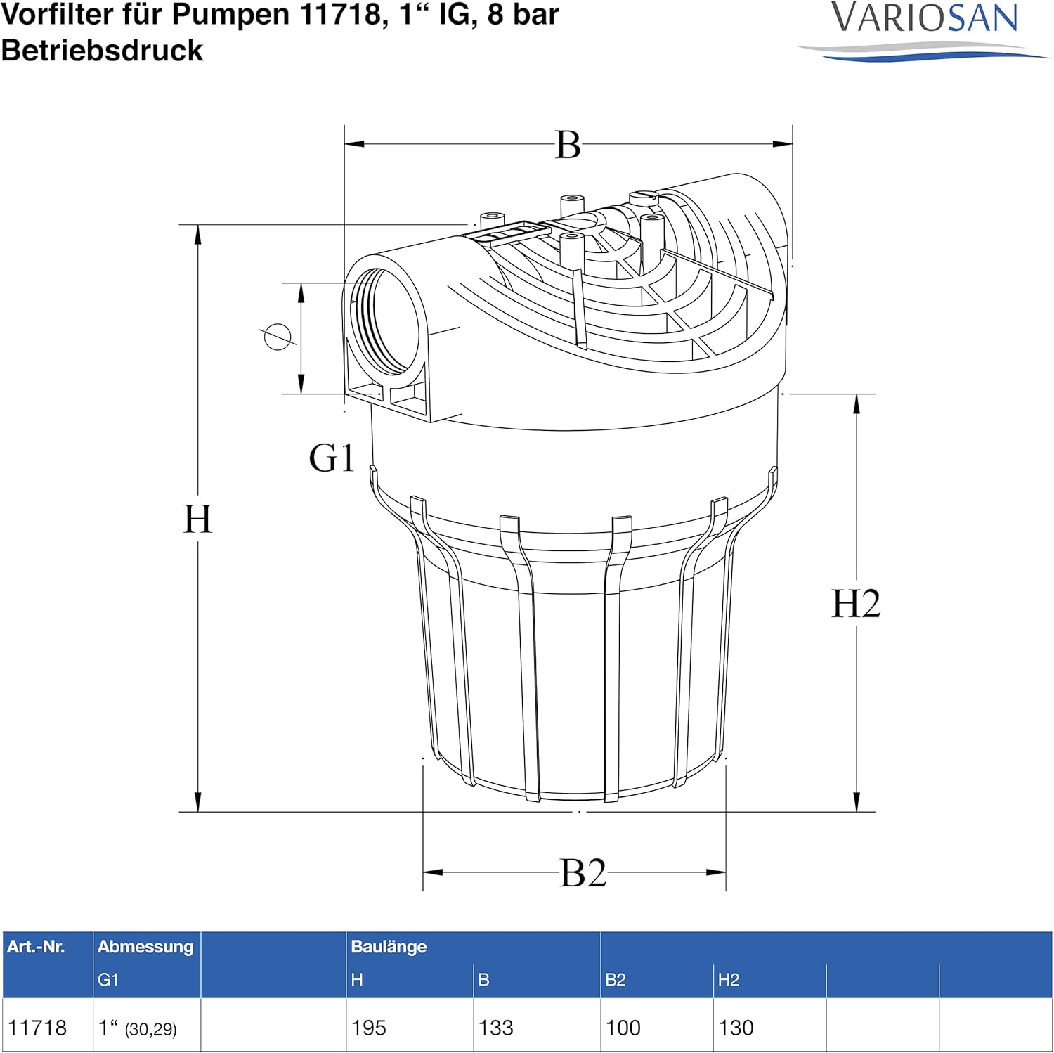 Pumpen Vorfilter Jet 5" auf Kunststoff – Bild 2