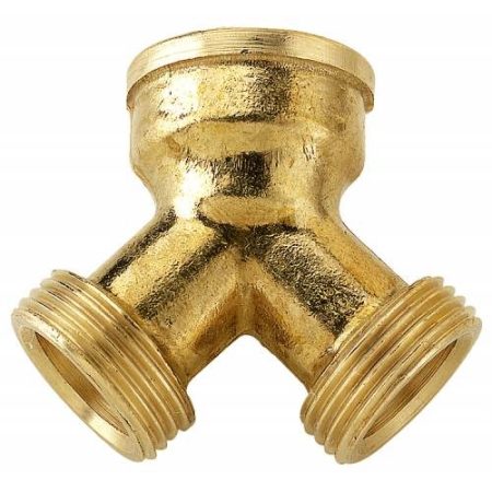 Verteiler aus Messing 3/4" IG auf 2 x 3/4" AG
