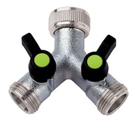 Y-Verteiler 3/4"IG - 2x 3/4" AG m. Absperrhahn