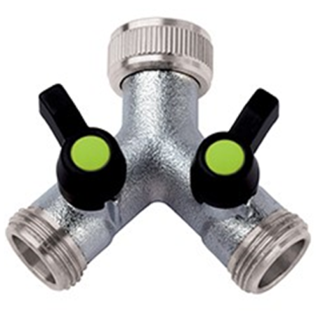 Y-Verteiler 3/4"IG - 2x 3/4" AG m. Absperrhahn